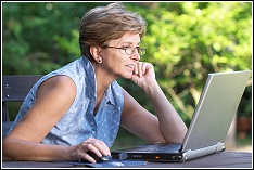 woman enjoying browsing online